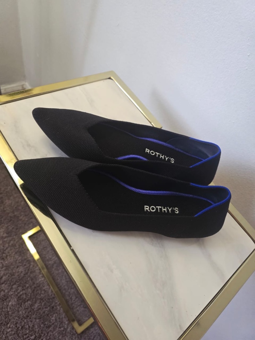 Rothy’s Women’s The Point Flats Black Solid Lightweight Shoes Size 8.5 W. - Picture 6 of 7